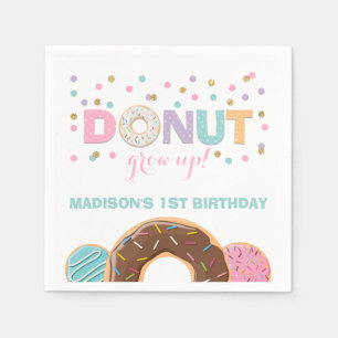 Donut Birthday Party Napkin Donut Grow Up Party Servet