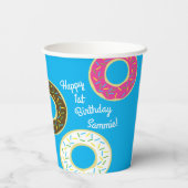 Donut Birthday Party Papieren Bekers (Achterkant)