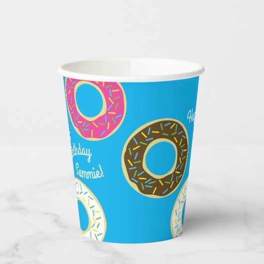 Donut Birthday Party Papieren Bekers (Links)