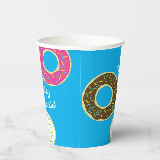 Donut Birthday Party Papieren Bekers (Rechts)