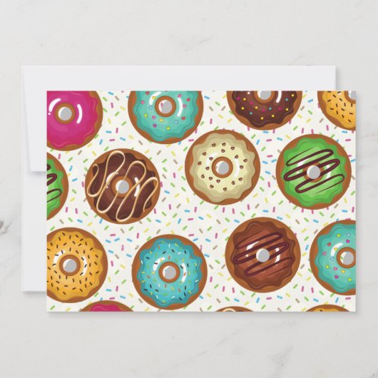 Donut Birthday Party Photo Invitation Kaart (Achterkant)