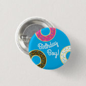 Donut Birthday Party Ronde Button 3,2 Cm (Voorkant /achterkant)
