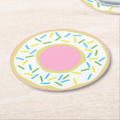 Donut Birthday Party Ronde Kartonnen Onderzetter (Gebogen)
