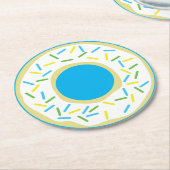 Donut Birthday Party Ronde Kartonnen Onderzetter (Gebogen)