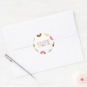 Donut Birthday Party Topper Envelope Seal Doughnut Ronde Sticker (Envelop)