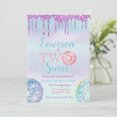 Donut Birthday Party Two Sweet Kaart (Staand voorkant)