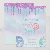 Donut Birthday Party Two Sweet Kaart (Voorkant / Achterkant)