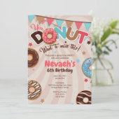 Donut Birthday Party-uitnodigingen Kaart (Staand voorkant)