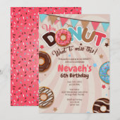 Donut Birthday Party-uitnodigingen Kaart (Voorkant / Achterkant)