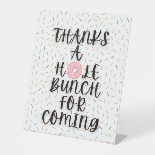 Donut Birthday Table Pedestal Sign Reclamebord Met Voetstuk (Voorkant)