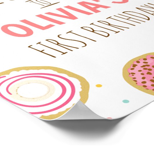 Donut Birthday Table Sign Welcome Sign Doughnut Poster (Hoek)