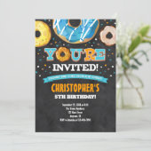 Donut Birthday Uitnodiging (Staand voorkant)