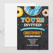 Donut Birthday Uitnodiging (Voorkant / Achterkant)