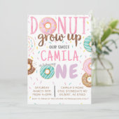 Donut Birthday Uitnodiging (Staand voorkant)