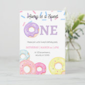 Donut Birthday Uitnodiging (Staand voorkant)