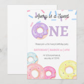 Donut Birthday Uitnodiging (Voorkant / Achterkant)