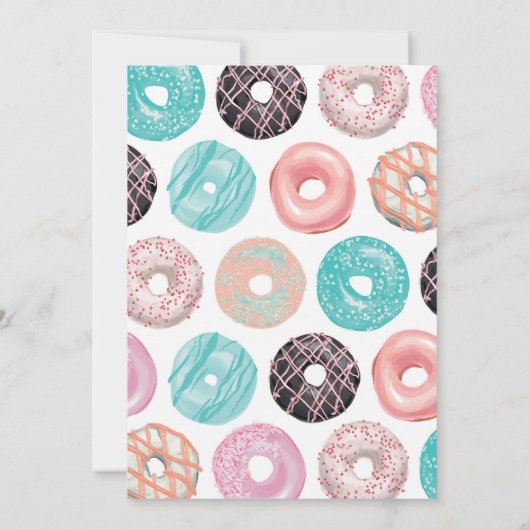 Donut Birthday Uitnodiging (Achterkant)