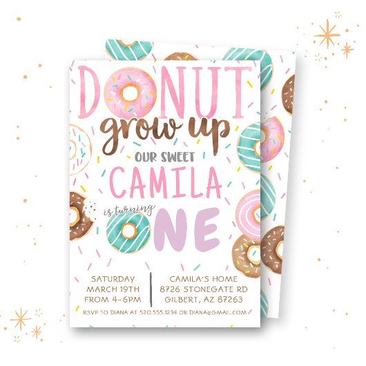 Donut Birthday Uitnodiging