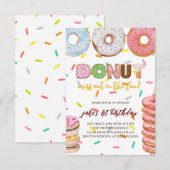 Donut Birthday Uitnodiging (Voorkant / Achterkant)