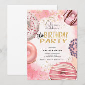 Donut Birthday Uitnodiging (Voorkant / Achterkant)