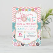 Donut Birthday Uitnodiging (Staand voorkant)