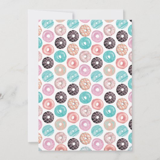 Donut Birthday Uitnodiging (Achterkant)