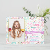 Donut Birthday Uitnodiging Donut Partij (Staand voorkant)