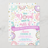 Donut Birthday Uitnodiging Donut Partij (Voorkant / Achterkant)