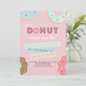 Donut Birthday Uitnodiging - Miss deze partij! (Staand voorkant)