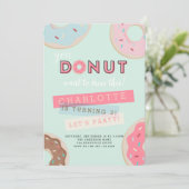 Donut Birthday Uitnodiging - Miss deze partij! (Staand voorkant)