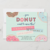Donut Birthday Uitnodiging - Miss deze partij! (Voorkant)