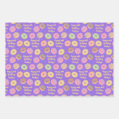 Donut Birthday Wrapping Paper Sheets - Paarse roze (Voorkant 3)
