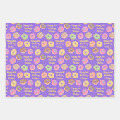 Donut Birthday Wrapping Paper Sheets - Paarse roze (Voorkant)