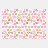 Donut Birthday Wrapping Paper Sheets - White Roze (Voorkant)