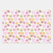 Donut Birthday Wrapping Paper Sheets - White Roze (Voorkant 3)