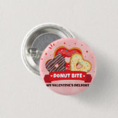 Donut Bite My Valentine Day Speldje —Cute Patch (Voorkant /achterkant)