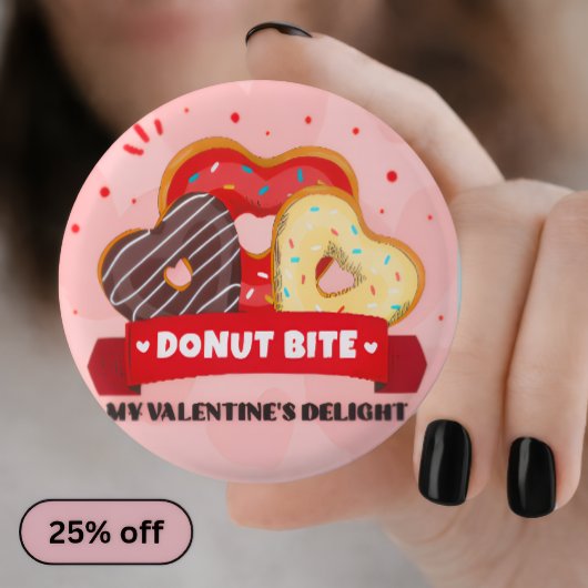 Donut Bite My Valentine Day Speldje —Cute Patch