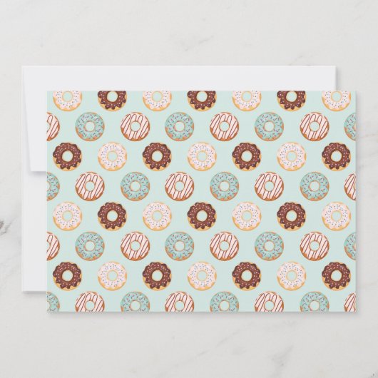 Donut Blauwgroen blauw en sprinken 1e verjaardag Kaart (Achterkant)