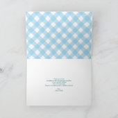 Donut | Blue Gingham Boy Baby shower Bedankkaart (Binnen)