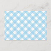 Donut | Blue Gingham Boy Baby shower Boekaanvraag Informatiekaartje (Achterkant)