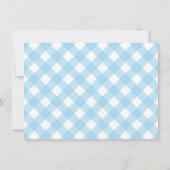 Donut | Blue Gingham Boy Baby shower Kaart (Achterkant)