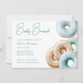 Donut | Blue Gingham Boy Baby shower Kaart (Voorkant)