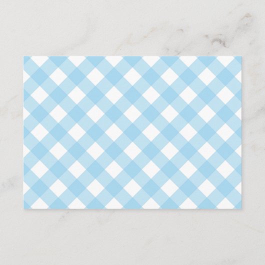 Donut | Blue Gingham Boy Baby shower Luier Raffle Informatiekaartje (Achterkant)
