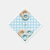 Donut | Blue Gingham Boy Baby shower Servet (Hoek)
