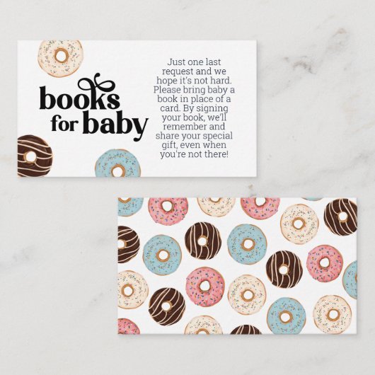 Donut Books voor Baby-afsluitkaart Informatiekaartje (Voorkant / Achterkant)