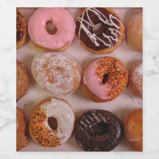 Donut Box. Wijn Etiket (Enkel label)