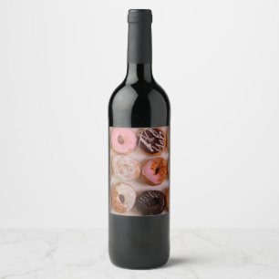 Donut Box. Wijn Etiket