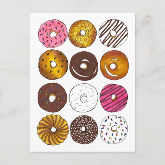 Donut Breakfast Brunch Birthday Party Invitation Uitnodiging Briefkaart (Voorkant)