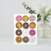 Donut Breakfast Brunch Birthday Party Invitation Uitnodiging Briefkaart (Staand voorkant)