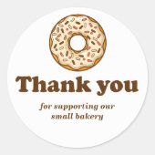 Donut Brown Bakery Bedankt Sticker (Voorkant)